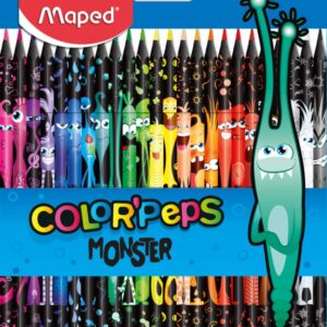 LAPICES COLORES MAPED DECORADOS X 24 UN (MONSTERS) ESTUCHE