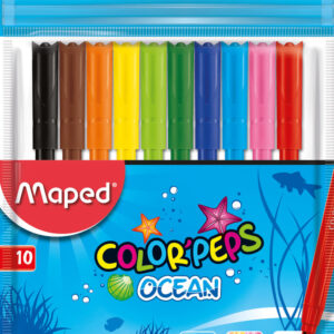 MARCADOR MAPED ESCOLAR OCEAN X 10 UN ESTUCHE