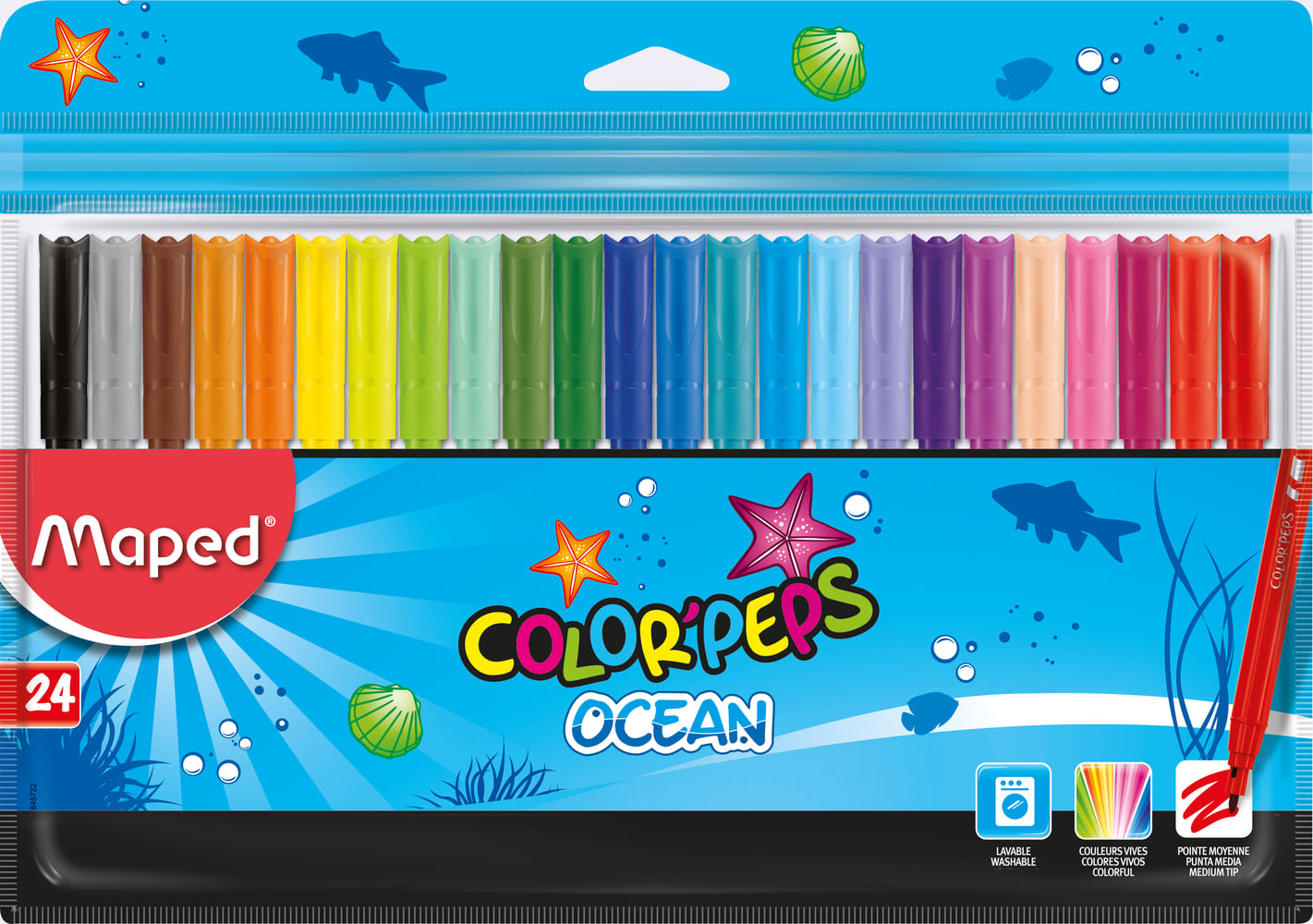 MARCADOR MAPED ESCOLAR OCEAN X 24 UN ESTUCHE