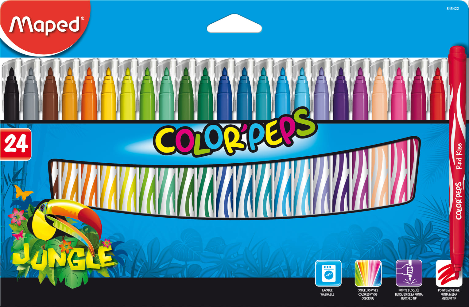 MARCADOR MAPED ESCOLAR JUNGLE X 24 UN ESTUCHE