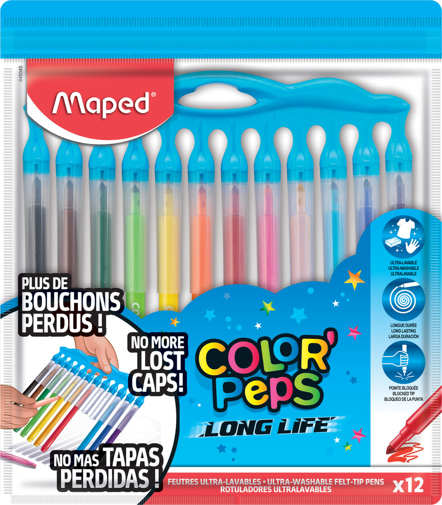 MARCADOR MAPED ESCOLAR LONG LIFE INNOVATION X 12 UN ESTUCHE