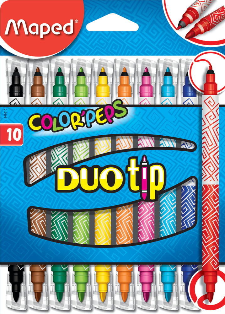 MARCADOR MAPED DUO TIP X 10 UN ESTUCHE DE CARTON