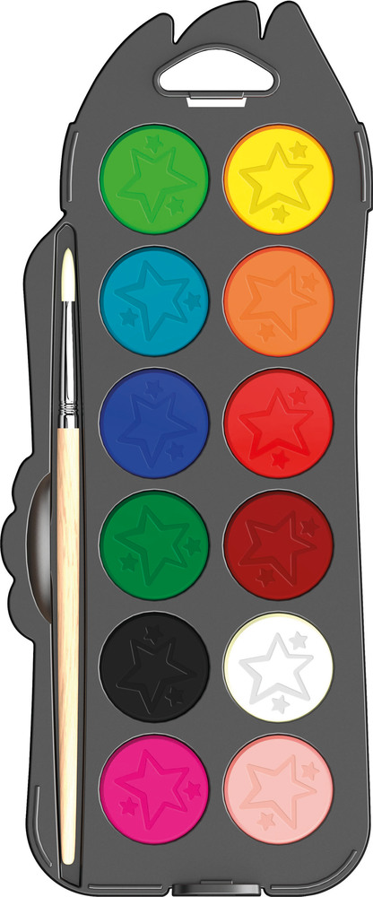 ACUARELA MAPED SUPER HEROES 12 COLORES + PINCEL