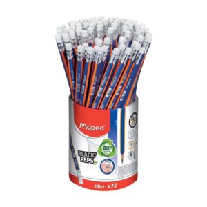 LAPIZ GRAFITO MAPED NAVY CON GOMA X 72 UN TUBO