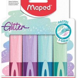 RESALTADOR MAPED FLUO PEPS PASTEL GLITTER X 4 UN BL