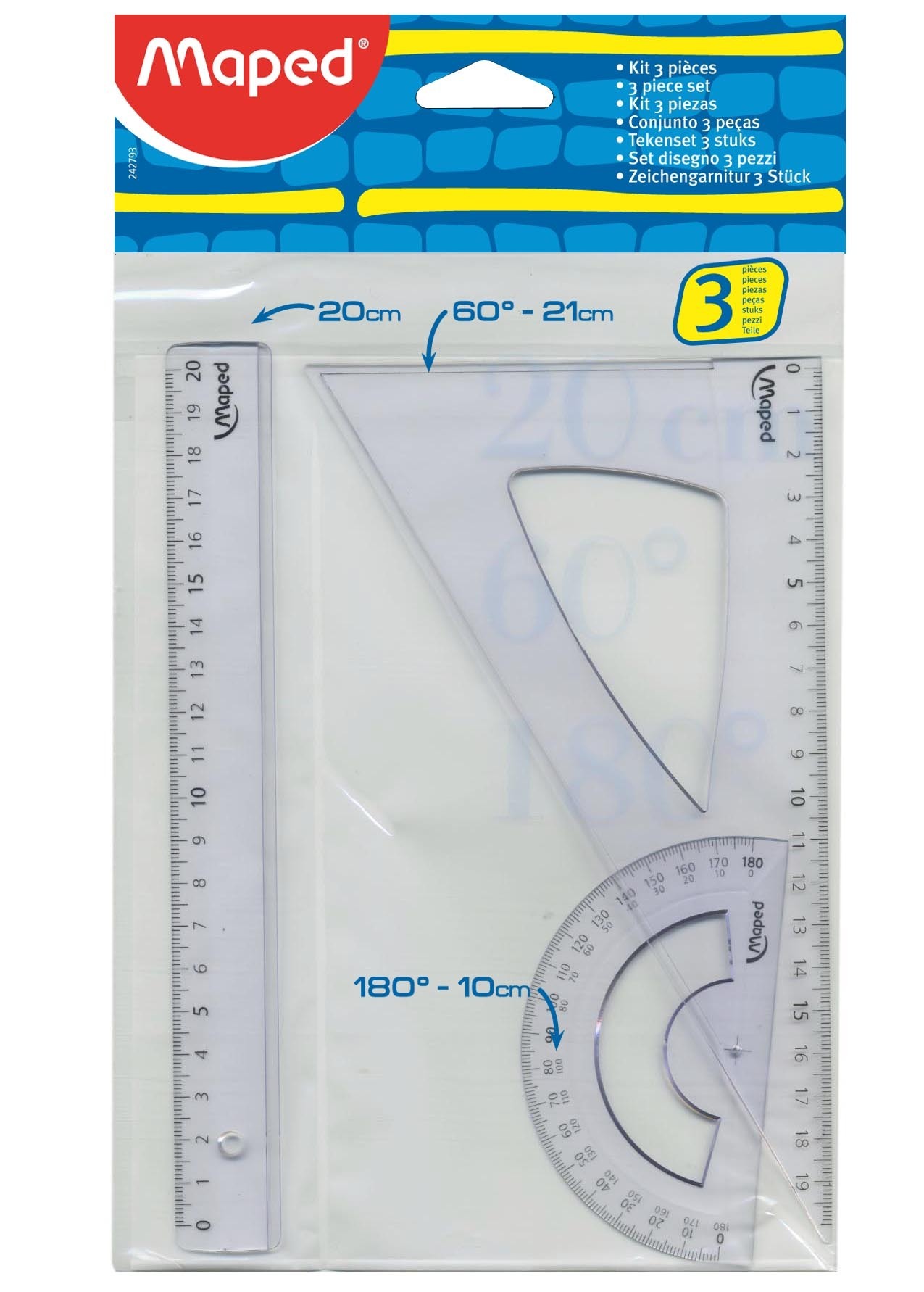 KIT MAPED GEOMETRICO 3 PIEZAS 20 CM X 1 UN BOLSA