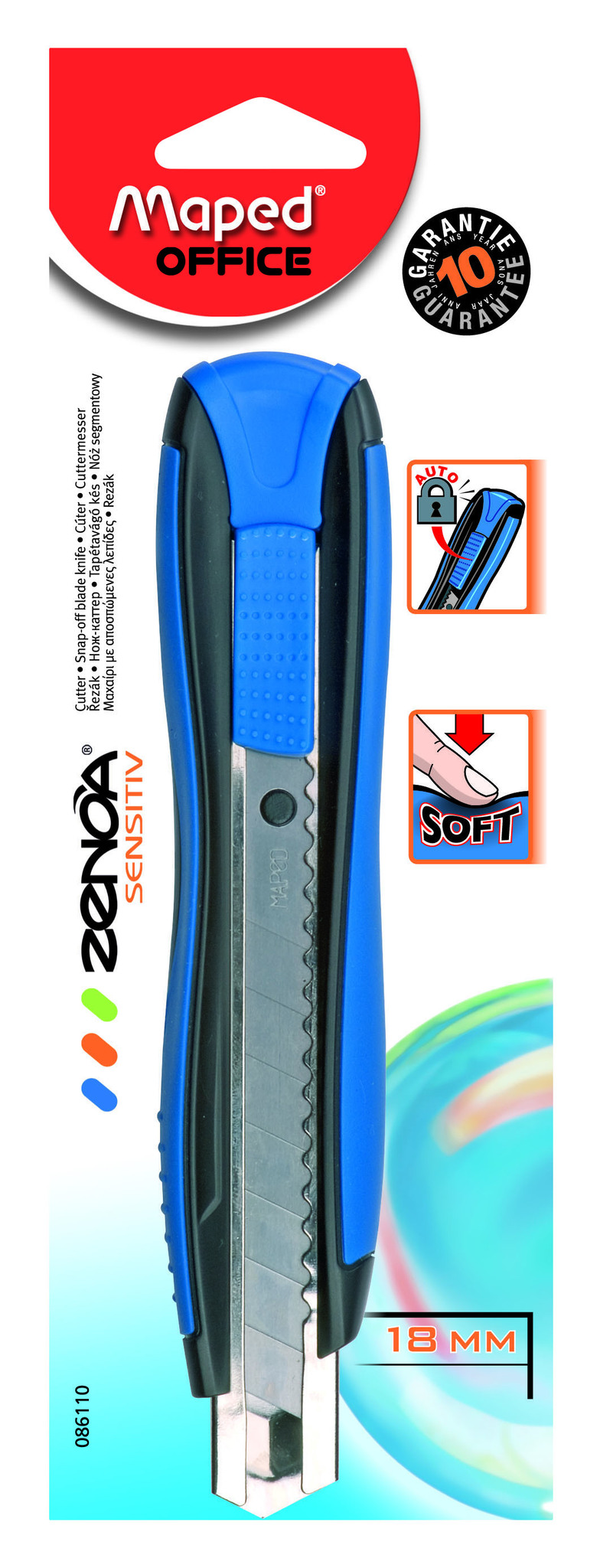 CUTTER MAPED ZENOA SENSITIV CUTTER 18MM C/GUIA METALI X 1 UN