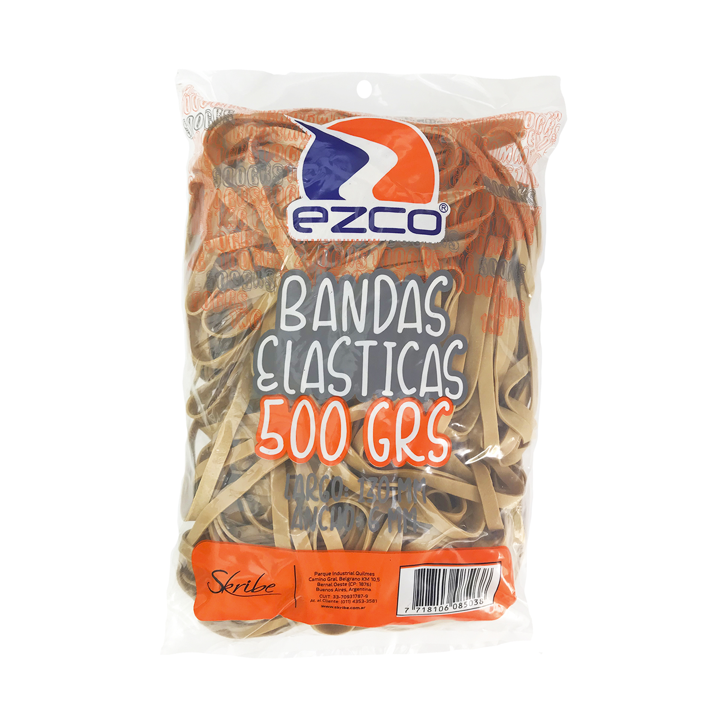 BANDAS ELASTICAS EZCO 500 GRS DIAM 130 MM BOLSA