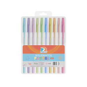 BOLIGRAFO EZCO PASTEL *10 BLISTER SURTIDO