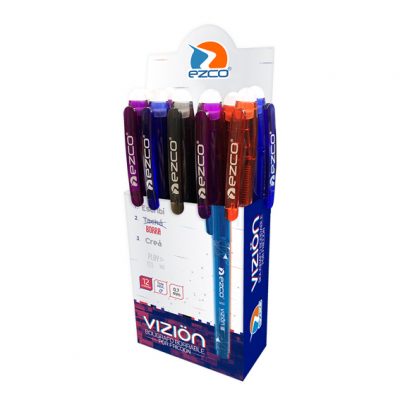 BOLIGRAFO EZCO BORRABLE FRICCION VIZION CAJA X 12 UN