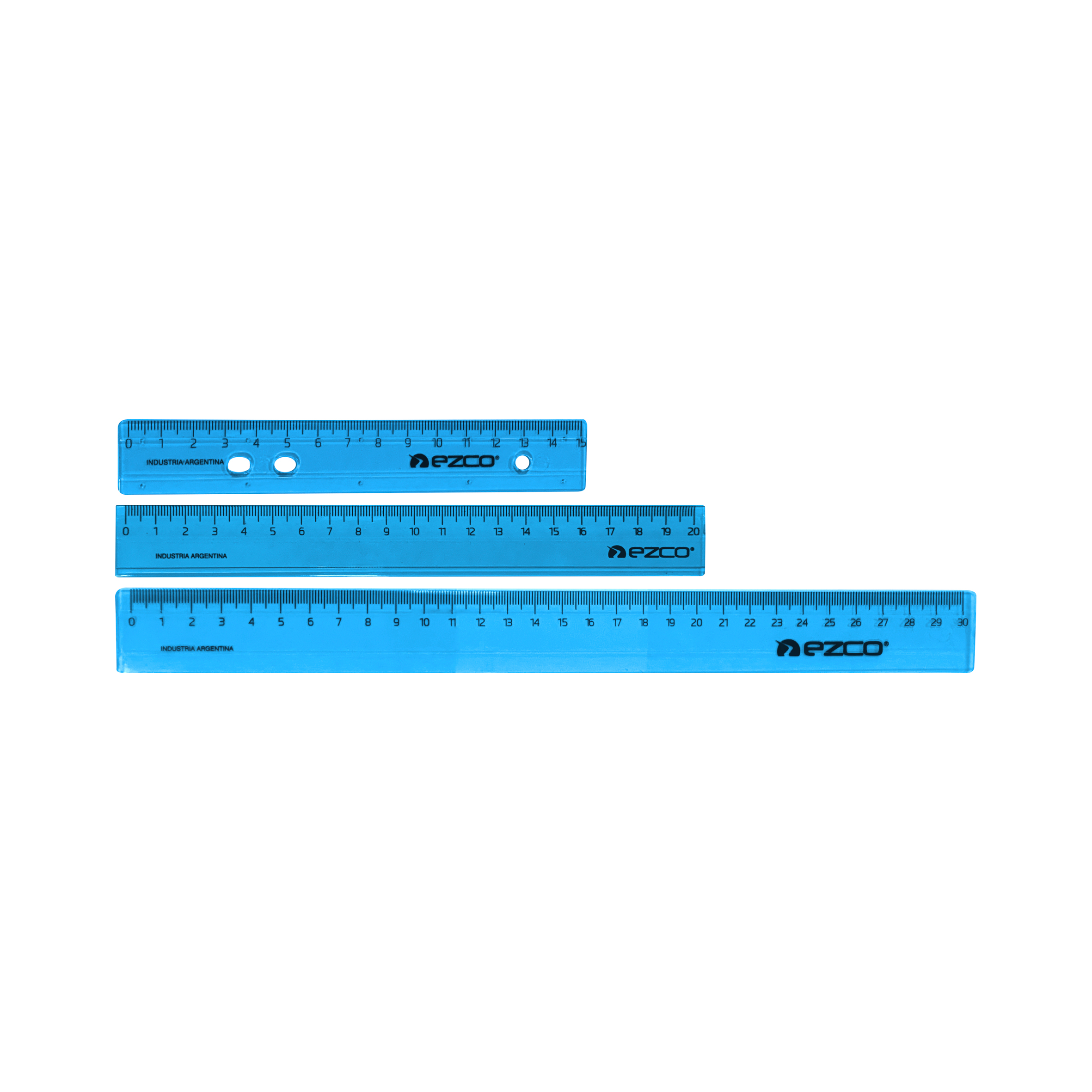 REGLA EZCO X 15 CM ACRILICO AZUL X 20 UN