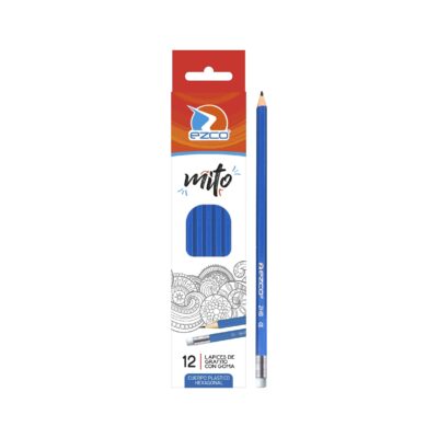LAPIZ GRAFITO EZCO MITO CON GOMA 2HB X 12 UN