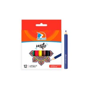 LAPICES COLORES EZCO MITO X 12 CORTO CUERPO PLAST-HEXAGONAL