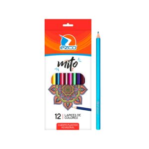 LAPICES COLORES EZCO MITO X 12 LARGO CUERPO PLAST-HEXAGONAL