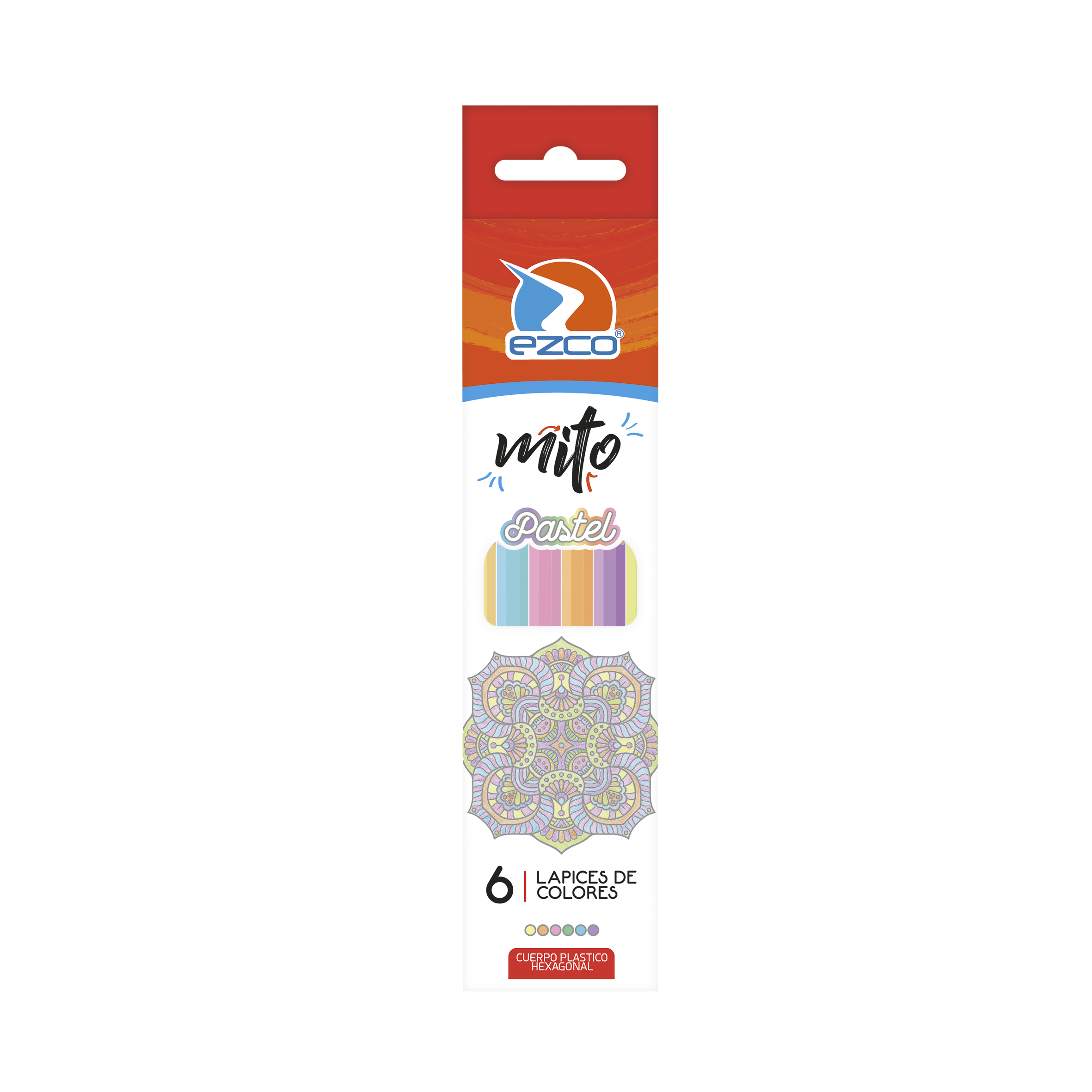 LAPICES COLORES EZCO PASTEL MITO X 6 LARGO CUERPO PLAST-HEXA