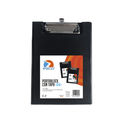 PORTABLOCK EZCO C/TAPA A4 NEGRO CTON FORRADO TELA PLASTICA