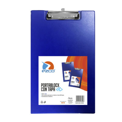 PORTABLOCK EZCO C/TAPA OFICIO AZUL CTON FORRADO TELA PLASTIC