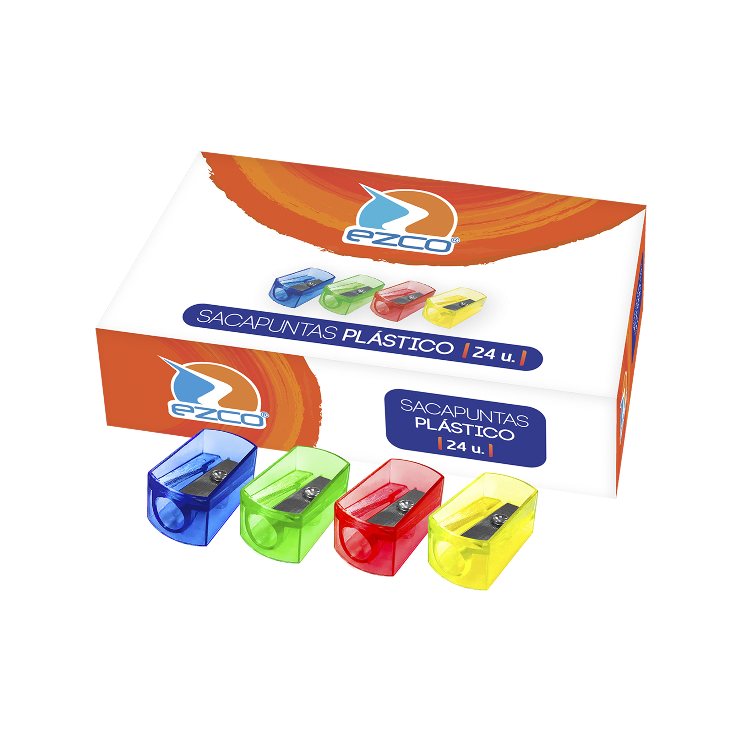 SACAPUNTA EZCO PLASTICO TRANSPARENTE X 24 UN