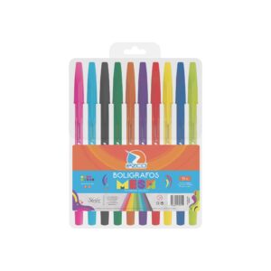 BOLIGRAFO EZCO MESH X 10 COLORES SURTIDOS BLISTER