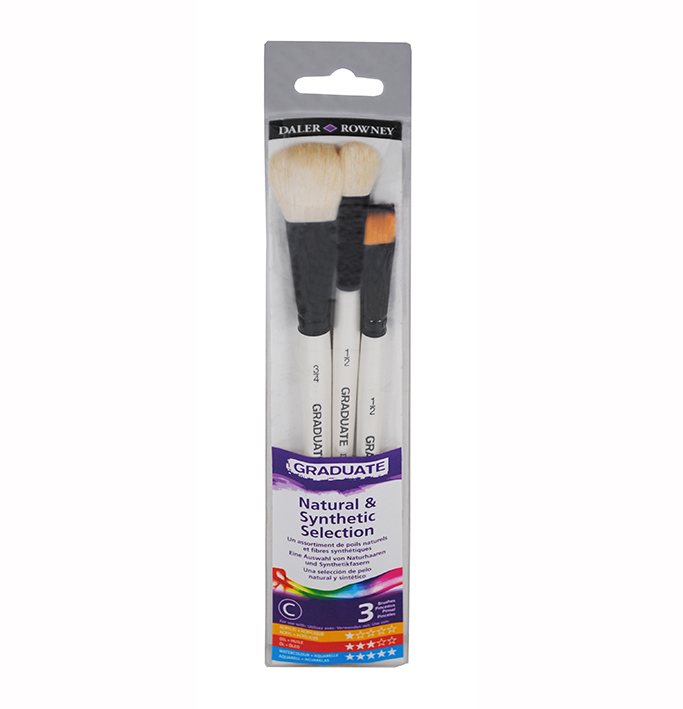 PINCELES DALER GRADUATE SET MC 3 UN P/ACUAR CERD NAT Y SINTE
