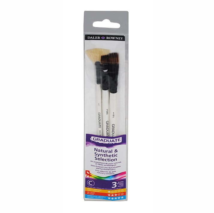 PINCELES DALER GRADUATE SET MC 3 UN P/ACUAR CERD NAT Y SINTE