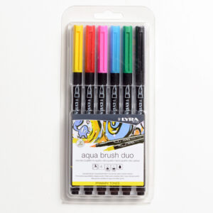 MARCADOR LYRA AQUABRUSH DUO 6 COLORES PRIMARIOS