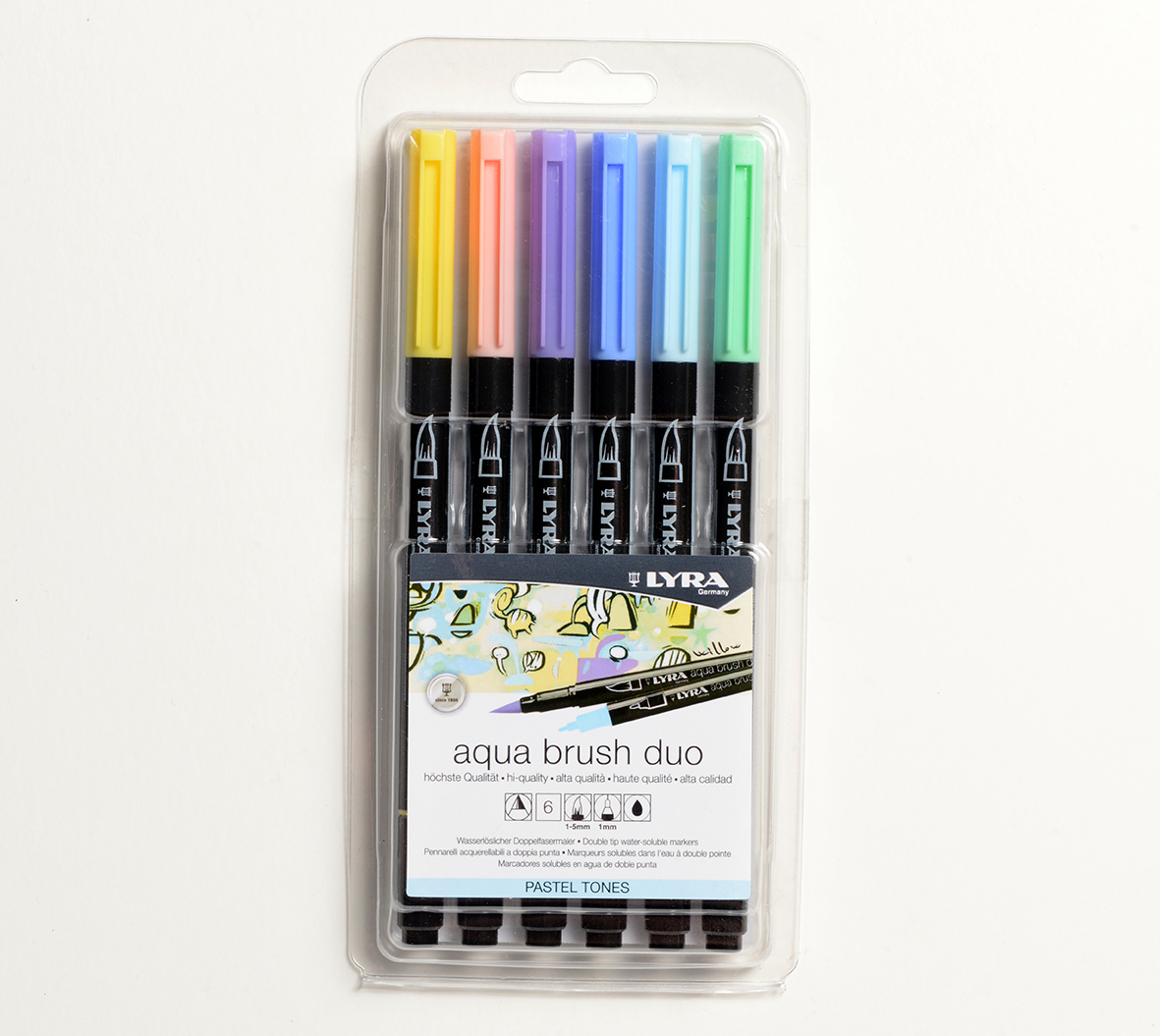 MARCADOR LYRA AQUABRUSH DUO 6 TONOS PASTEL