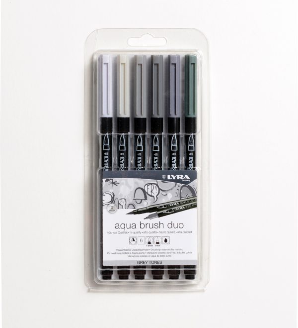 MARCADOR LYRA AQUABRUSH DUO 6 TONOS GRIS