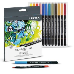 MARCADOR LYRA AQUABRUSH 12 COLORES