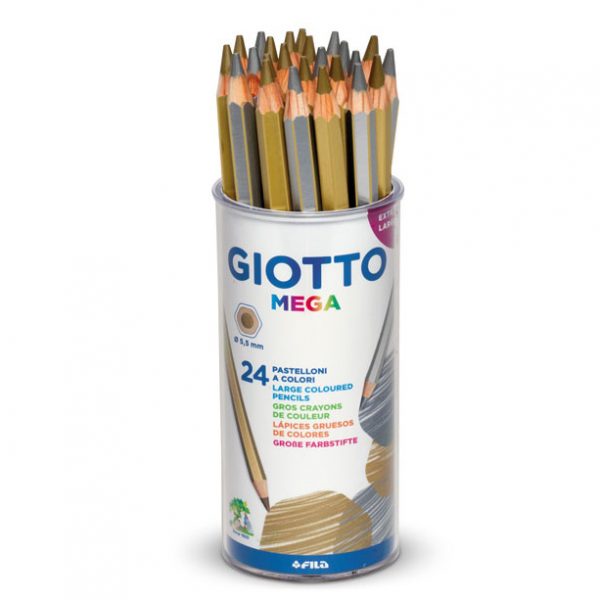 LAPICES GIOTTO MEGA PLATA ORO POTE X 24 UN
