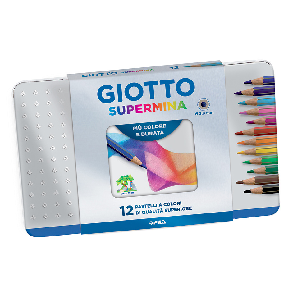 LAPICES COLORES GIOTTO SUPERMINA X 12 LATA