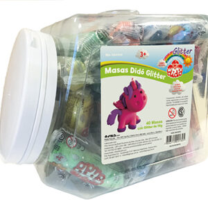 MASA MOLDEABLE DIDO GLITTER POTE 40 UN COLORES SURTIDOS