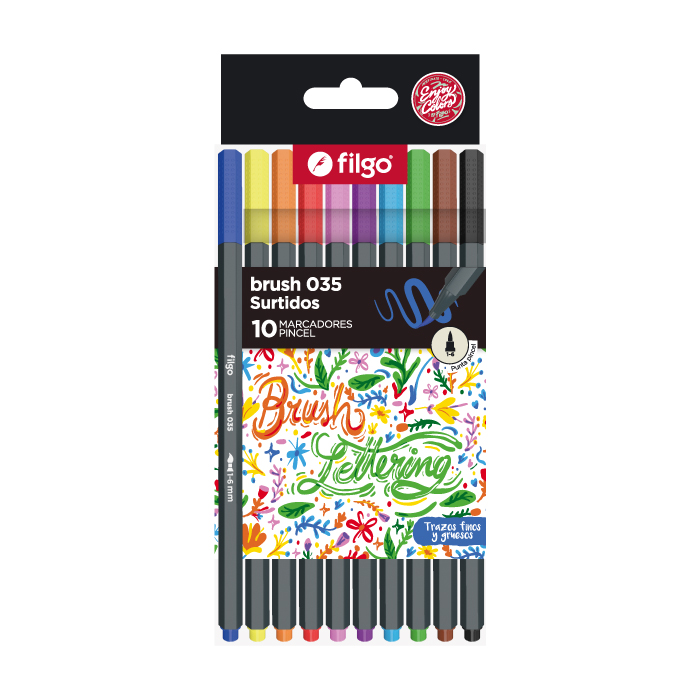 MARCADOR FILGO BRUSH 035 ESTUCHE X 10 UN SURTIDO