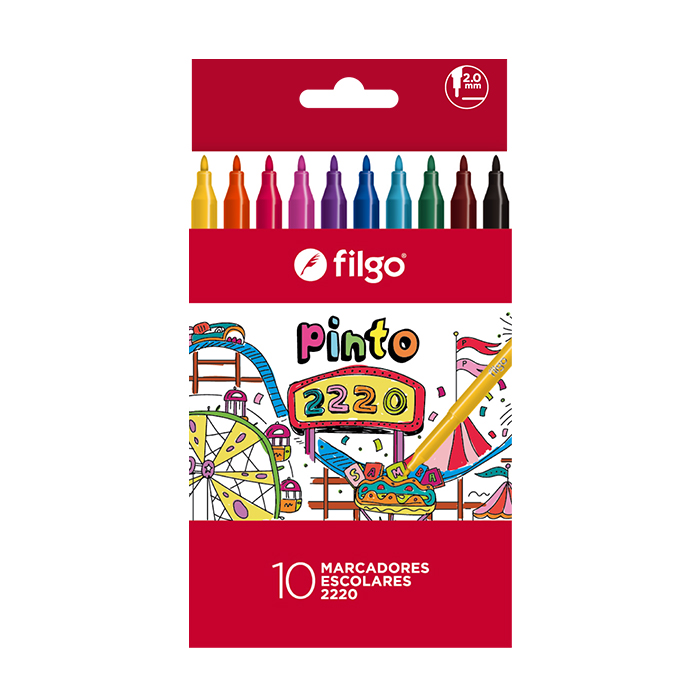 MARCADOR FILGO ESCOLAR X 10 UN PINTO 2220 SURTIDO ESTUCHE