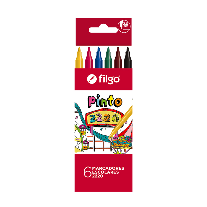 MARCADOR FILGO PINTO 2220 X 6 UN SURTIDO ESTUCHE
