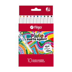 MARCADOR FILGO PINTO 2221 CONIC X 10 UN SURTIDO ESTUCHE