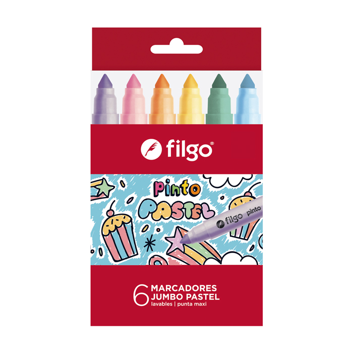 MARCADOR FILGO PINTO JUMBO X 6 UN PASTEL ESTUCHE