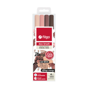 MARCADOR FILGO BRUSH DOBLE PUNTA X 4 UN SKIN TONES ESTUCHE