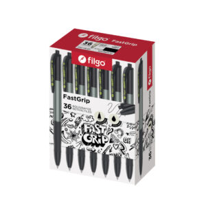 BOLIGRAFO FILGO FASTGRIP RETRACTIL 1.0 NEGRO CAJA X 36 UN