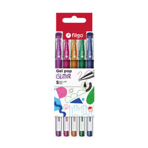 ROLLER FILGO GEL POP GLITTER ESTUCHE X 5 UN