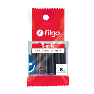 CARTUCHO FILGO ESCOLAR EUROPEO AZUL FLOW PACK X 6 UN