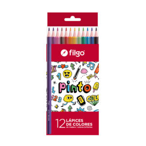 LAPICES COLORES FILGO X 12 UN LARGO DE RESINA PINTO ESTUCHE