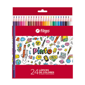 LAPICES COLORES FILGO X 24 UN SURT DE RESINA PINTO ESTUCHE