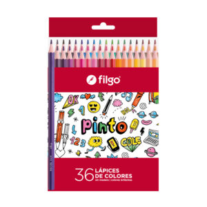 LAPICES COLORES FILGO X 36 UN SURT DE RESINA PINTO ESTUCHE