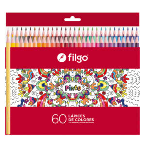 LAPICES COLORES FILGO X 60 UN SURT DE RESINA PINTO ESTUCHE