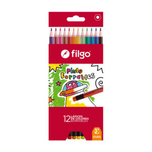 LAPICES COLORES FILGO X 12 UN SURT DE RESINA BORRABLES PINTO