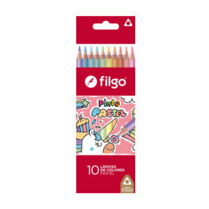 LAPICES COLORES FILGO X 10 UN PASTEL DE MADERA PINTO ESTUCHE