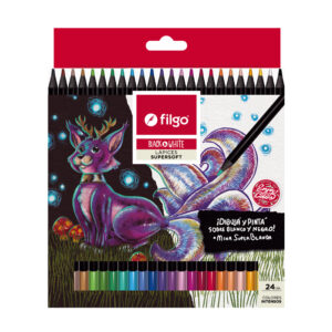 LAPICES COLORES FILGO X 24 UN BLACK & WHITE DE MADERA SURTID