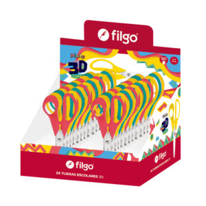 TIJERA FILGO ESCOLAR 3D X 24 UN SURTIDO DISPLAY