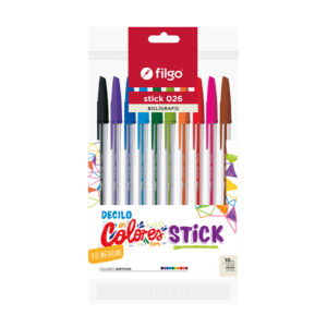 BOLIGRAFO FILGO STICK 1.0 SURTIDO FLOW PACK X 10 UN